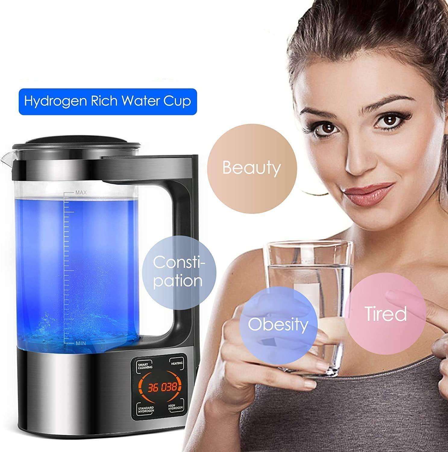 Hydrogen-Rich Water Bottle Water Ion Hydrogen Alkaline Water Maker with Thermostat Digital Touch Control LED Display InLoveArts Hydrogen Water Generator 2L Large Capacity Portable